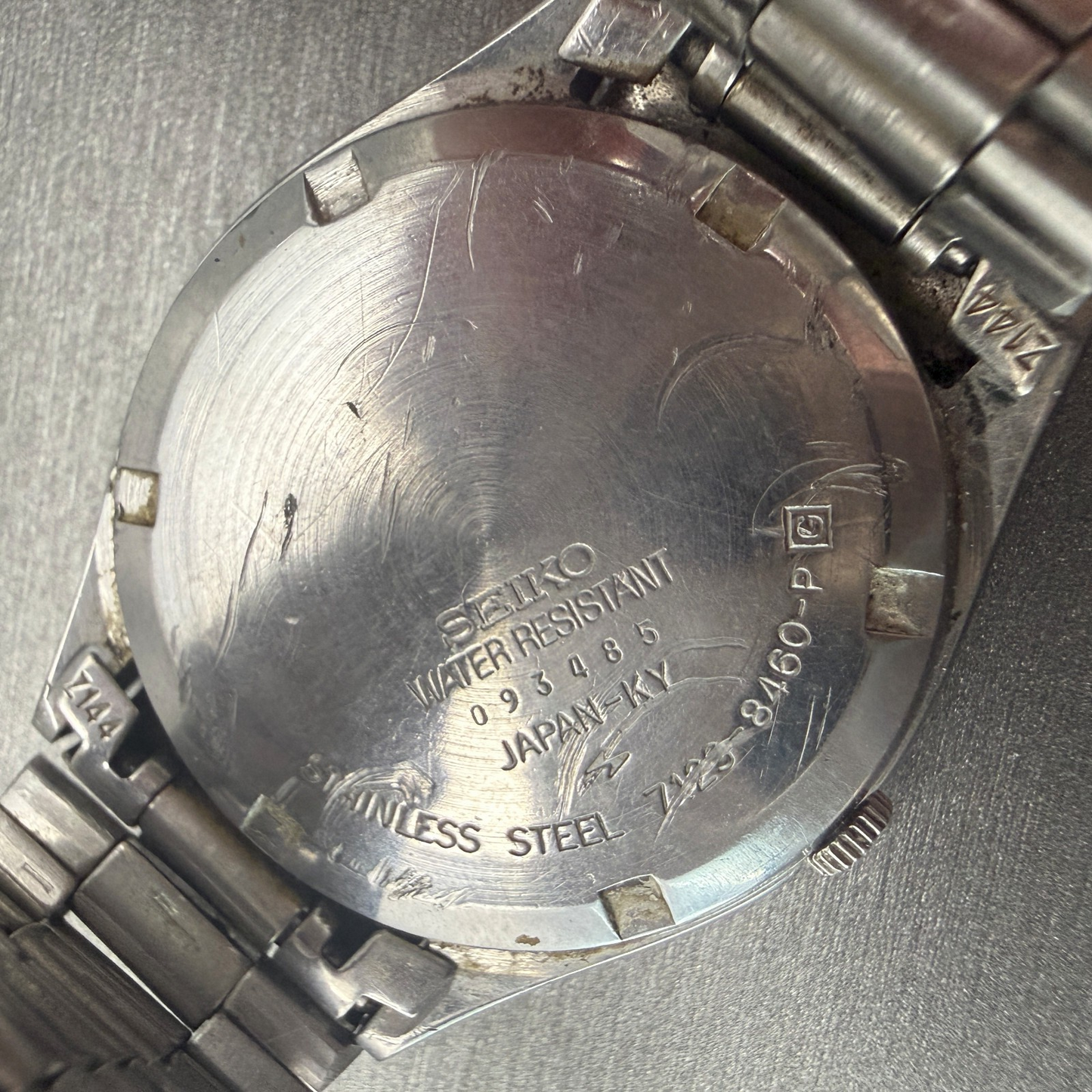 Seiko SQ Watch Men 35mm Silver Dial Two Tone Daydate Round 7123-8460 New Battery10
