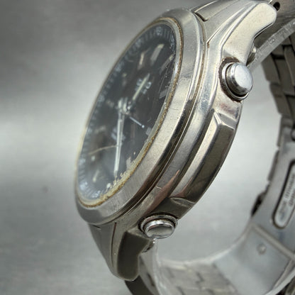 Casio Lineage Watch Men 41mm Gray Dial Titanium Ana Digi Alarm Chrono Works2