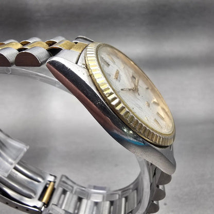 Seiko President Watch Men 35mm Silver Dial Two Tone Daydate 5Y23-8A69 New Batt3