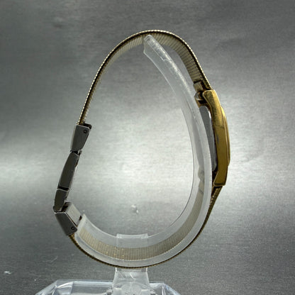 Seiko Watch Women 14mm Champagne Dial Gold Tone Oval 1F20-5C90 New Battery VTG8