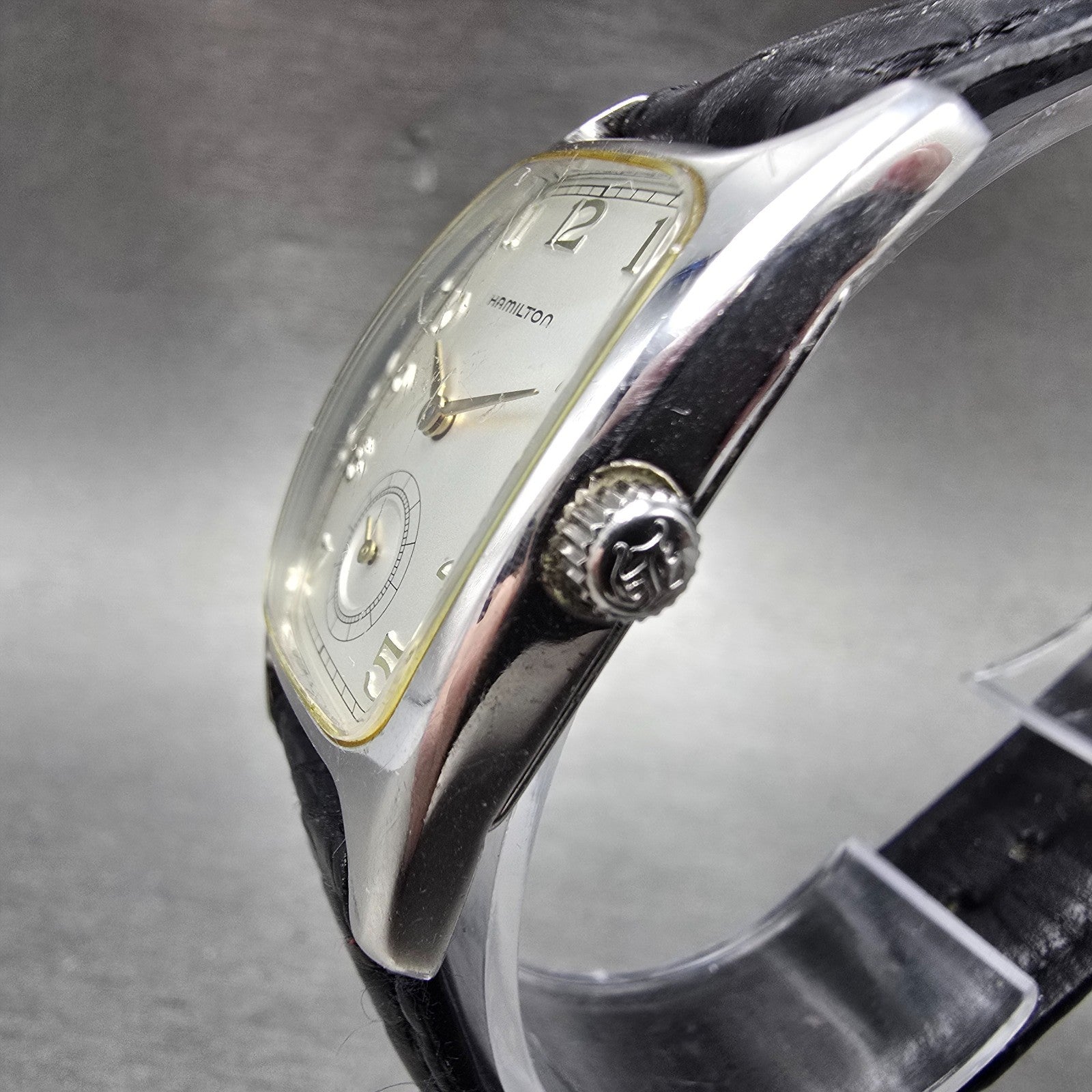 Hamilton Boulton Watch Men 24mm Silver Dial Silver Small Seconds 6265 New Batt2