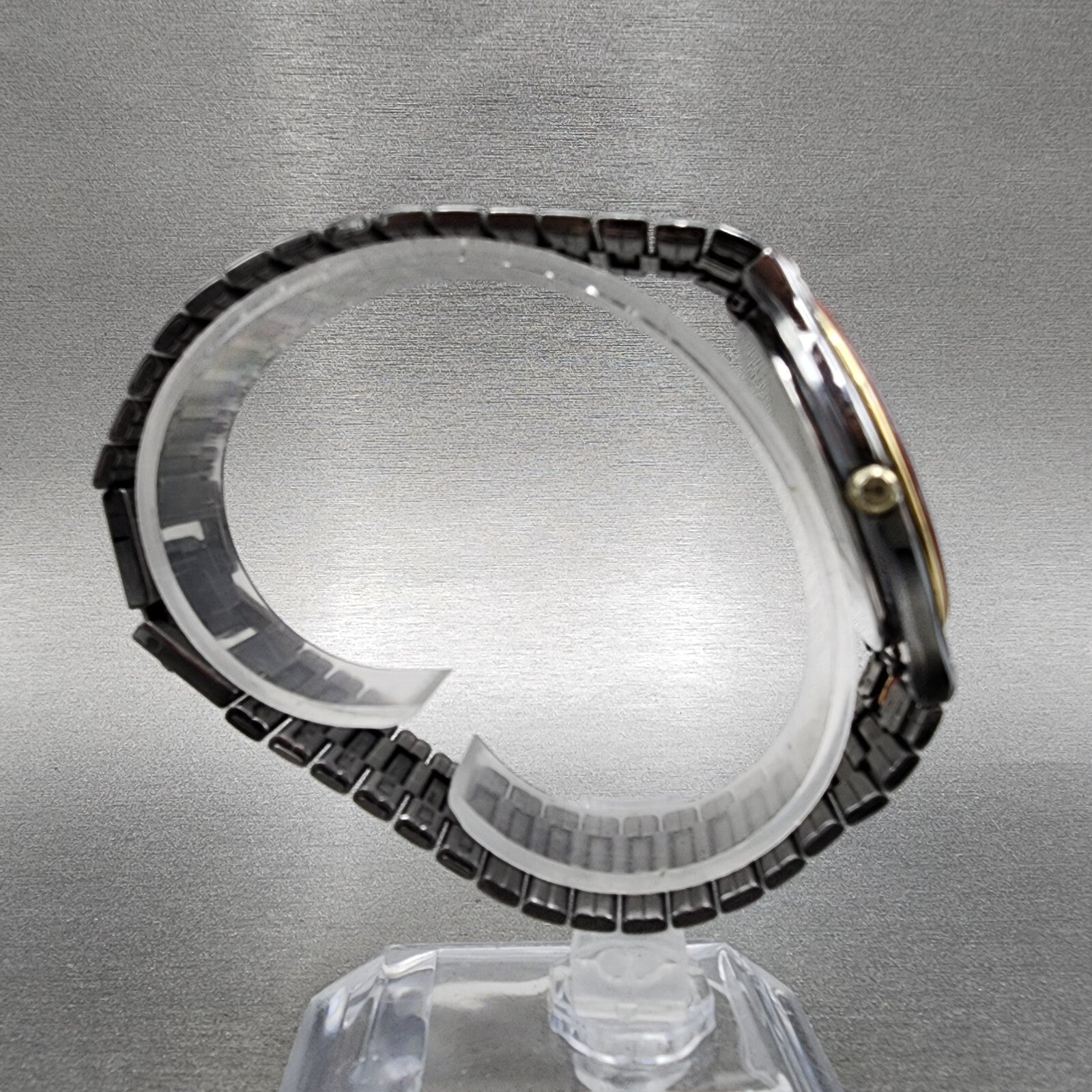 Seiko Watch Men 34mm Black Dial Black Tone Daydate 7f246009 PARTS9
