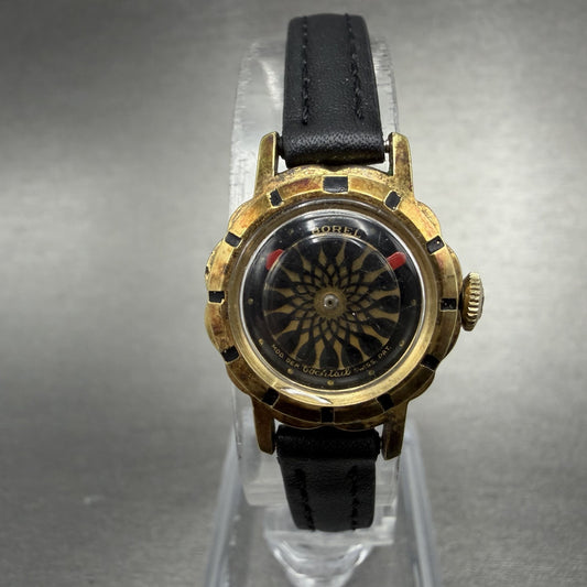 Borel kaleidoscope Watch Women 20mm Black Dial Gold Plated Manual Wind Runs VTG0