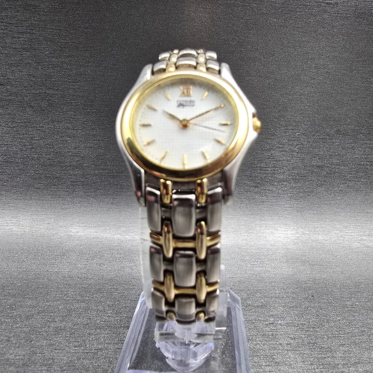 Citizen Elegance Watch Women 24mm White Dial Two Tone Round 5930-H06867 New Batt5