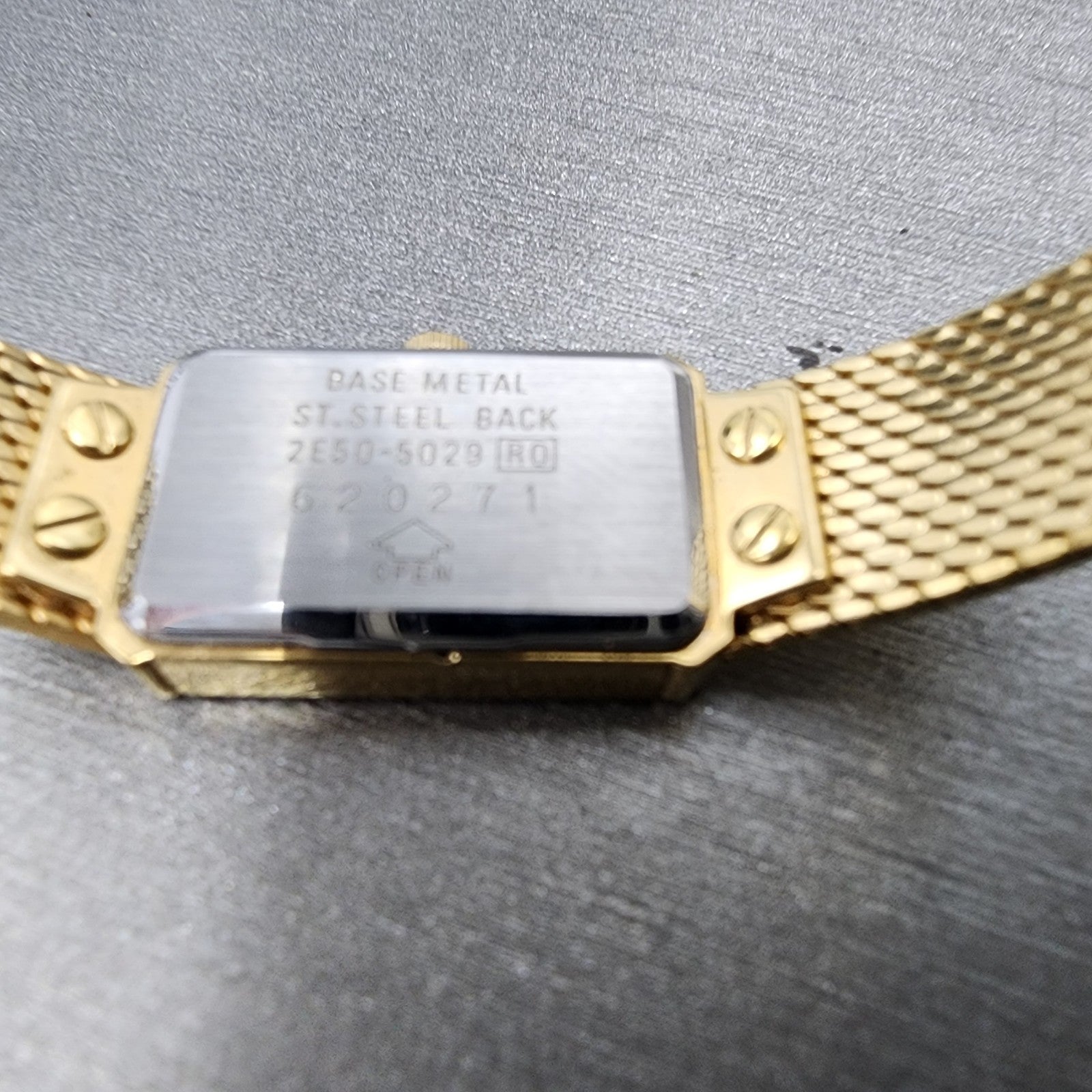 Seiko Lassale Tank Watch Women 13mm Champagne Dial Gold Tone 2e505029 New Bat9