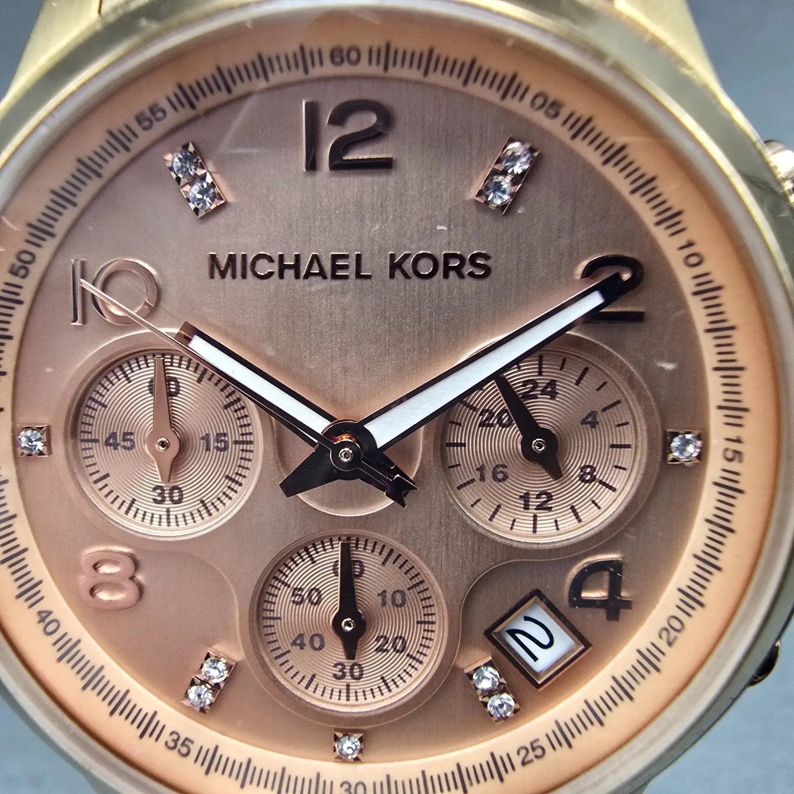 Michael Kors Chronograph Watch Women 38mm Pink Dial Rose Gold Tone MK5368 NewBat2