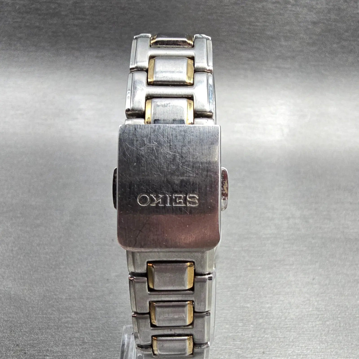 Seiko Premier Watch Women 28mm Silver Dial Two Tone Date Round 7N82-0HP0 New Bat7