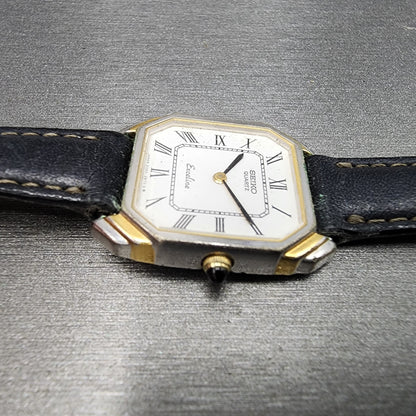 Seiko Exceline Watch Women 21mm White Dial Two Tone Rectangle 23206440 PARTS4