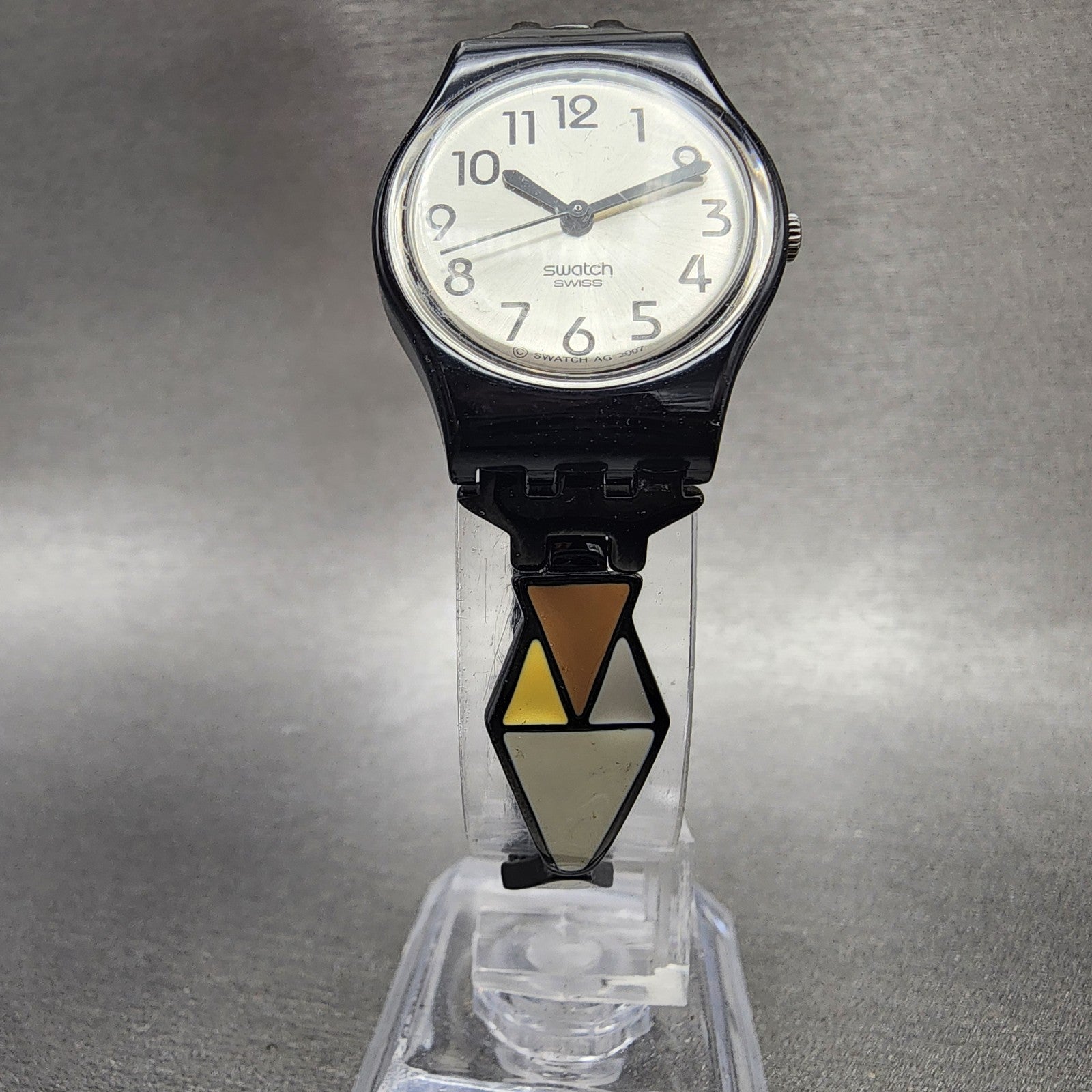 Swatch Moisito Watch Women 25mm Silver Dial Black Tone Round LB160G New Battery5