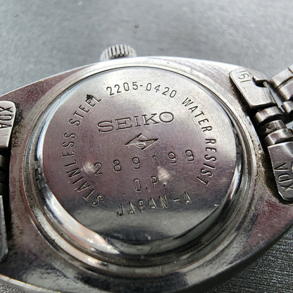 Seiko Automatic Watch Women 25mm Silver Dial Silver Tone Date 2205-0420 Runs