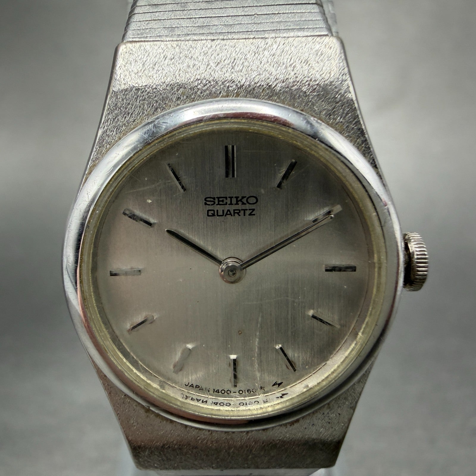 Seiko Watch Women 20mm Silver Dial Silver Tone Round 1400-0039 New Battery VTG1