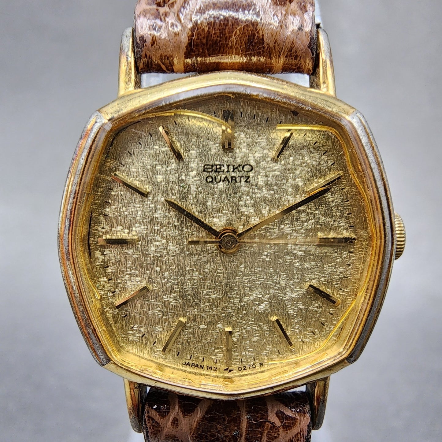 Seiko Watch Women 22mm Champagne Dial Gold Tone Octagon 14215140 New Battery1