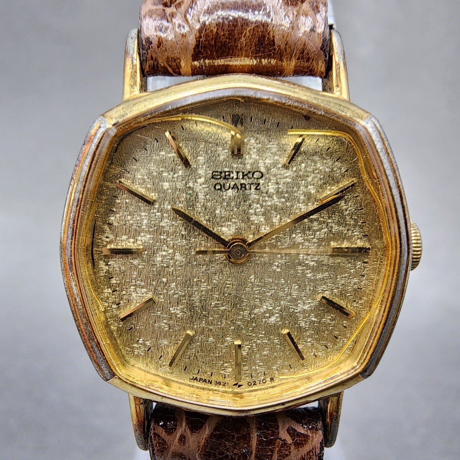 Seiko Watch Women 22mm Champagne Dial Gold Tone Octagon 14215140 New Battery1