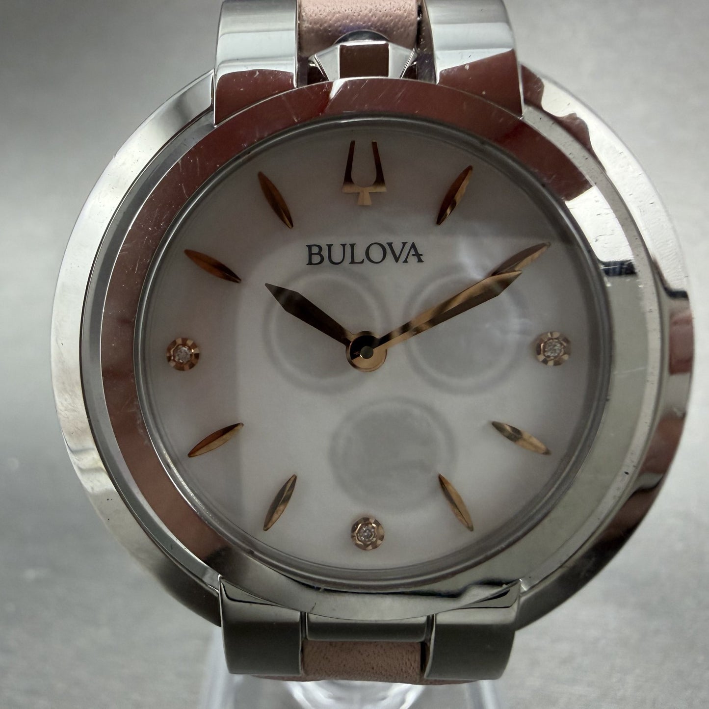 Bulova Rubaiyat Watch Women 35mm MOP Dial Stainless Steel Diamond 96P1971