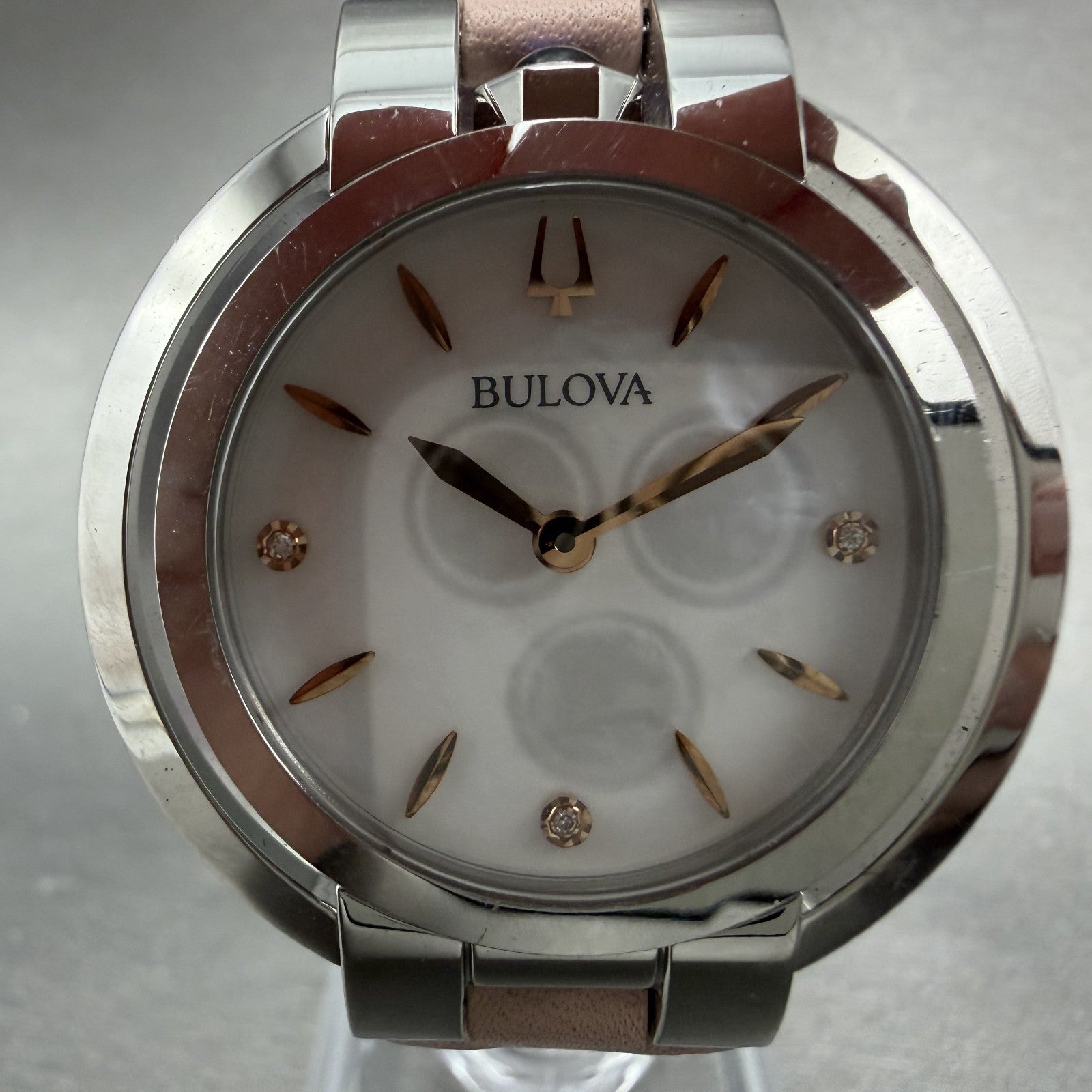 Bulova Rubaiyat Watch Women 35mm MOP Dial Stainless Steel Diamond 96P1971