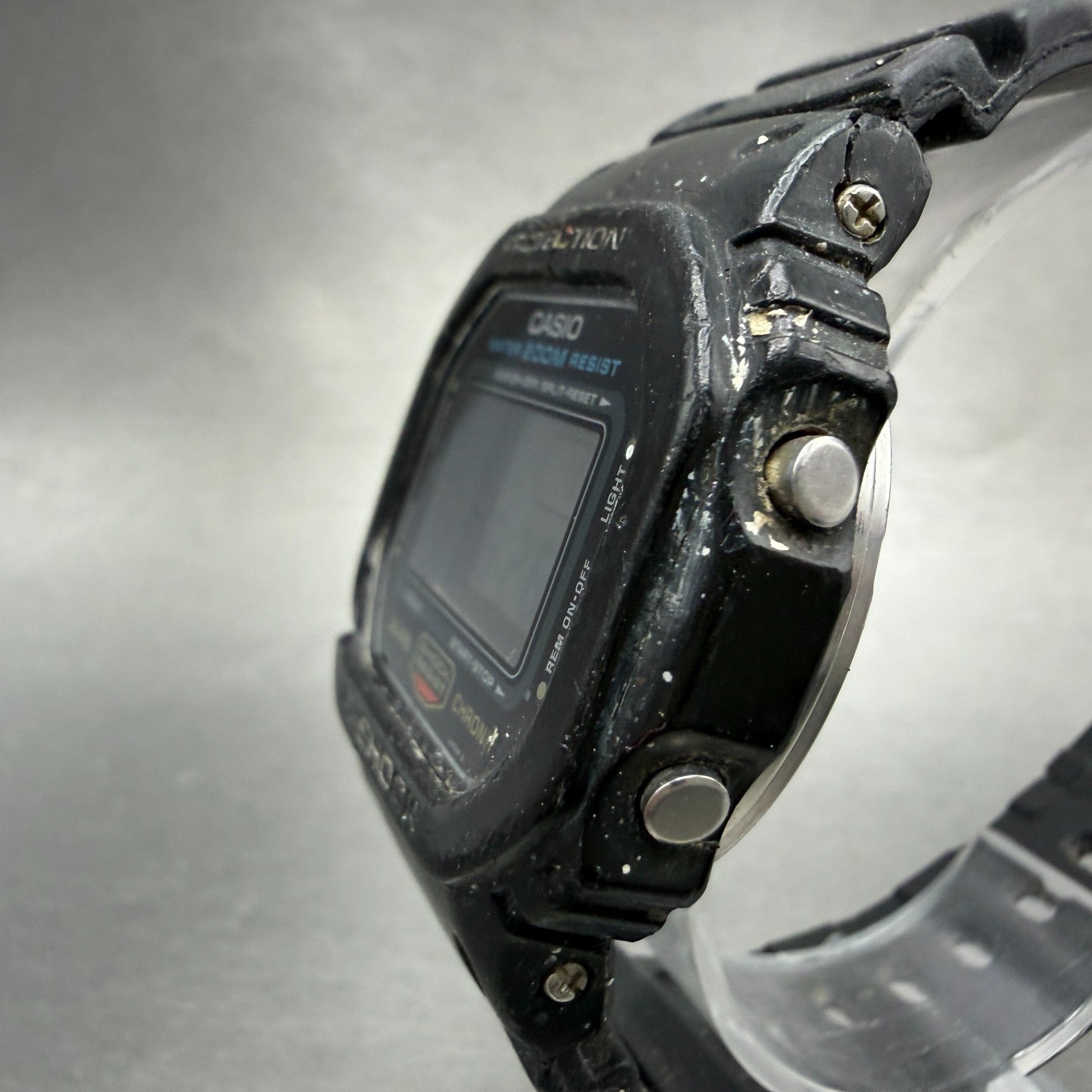 Casio DW-5600 Watch Men 37mm Black Digital Alarm Chrono 901 New Battery VTG AB2