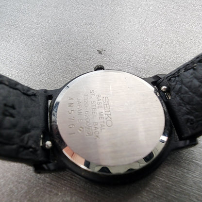 Seiko Watch Women 25mm Black Dial Black Tone Round 73206200 New Battery9