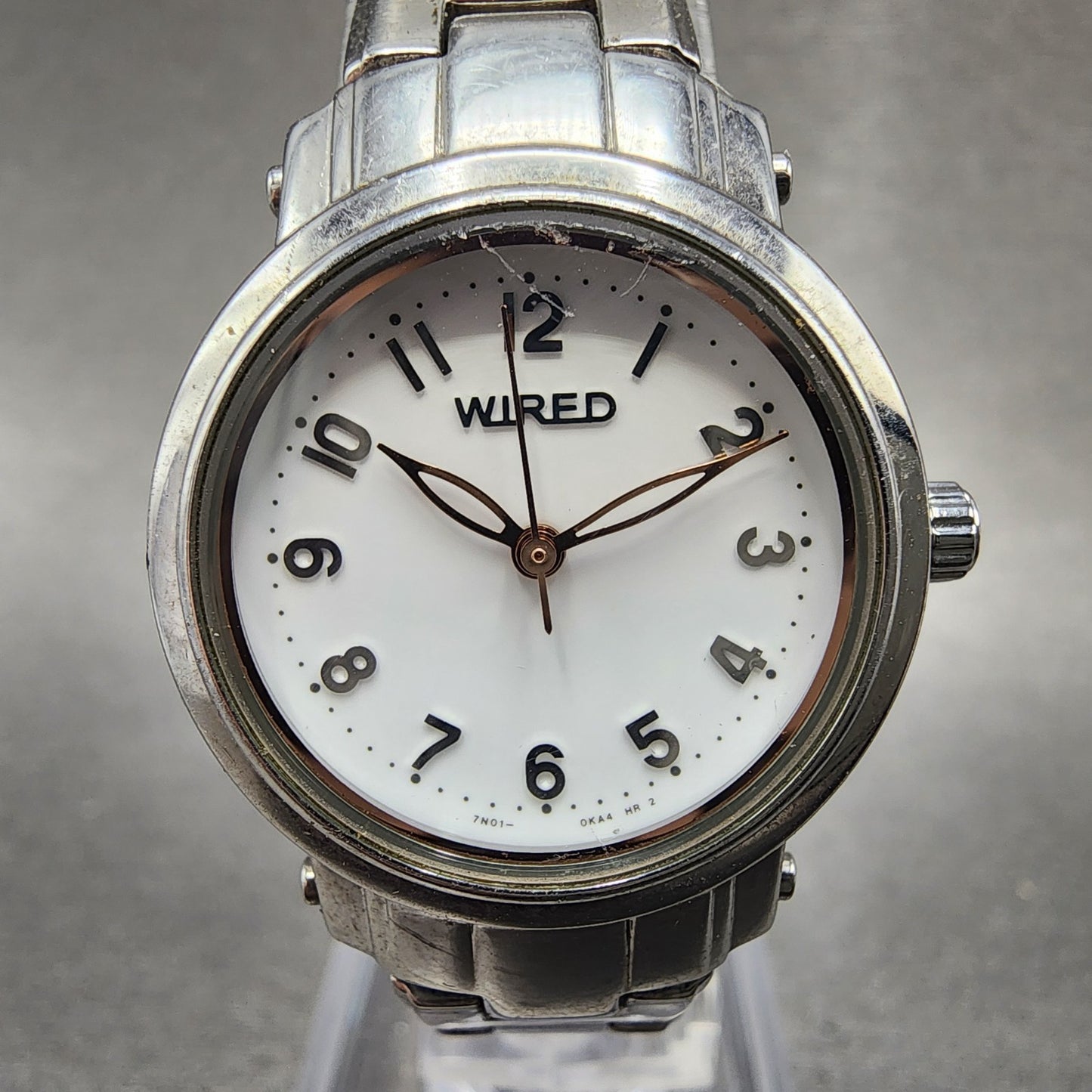 Seiko Wired Watch Women 26mm White Dial Silver Tone 7n010cn0 New Battery0