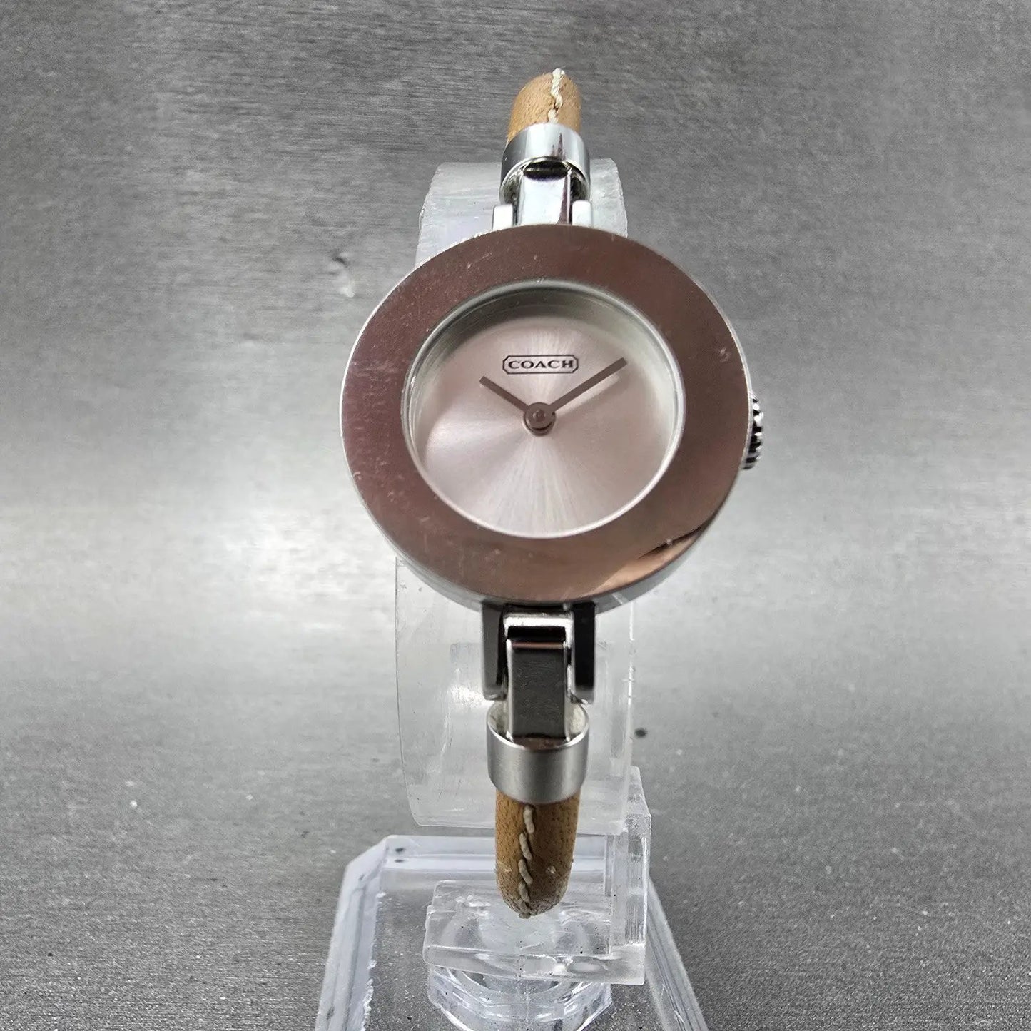 Coach Watch Women 23mm Silver Dial Silver Tone Round 0252 New Battery5