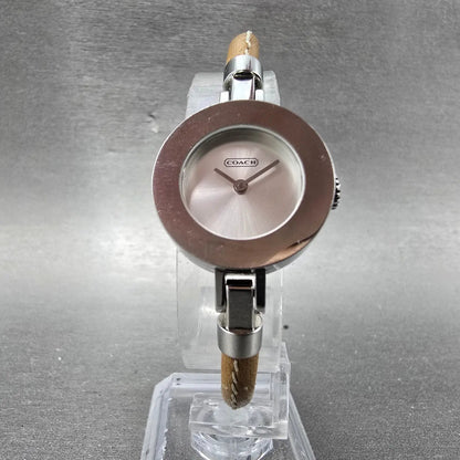 Coach Watch Women 23mm Silver Dial Silver Tone Round 0252 New Battery5