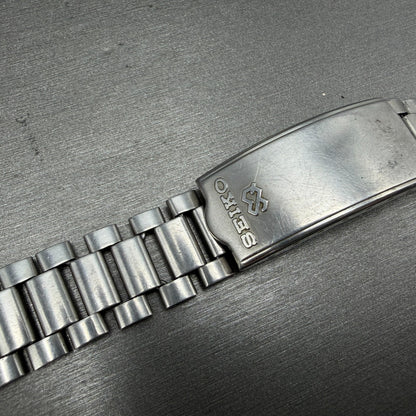 Seiko SQ Watch Men 34mm Black Dial Silver Tone Date 8222-7009 New Battery VTG13