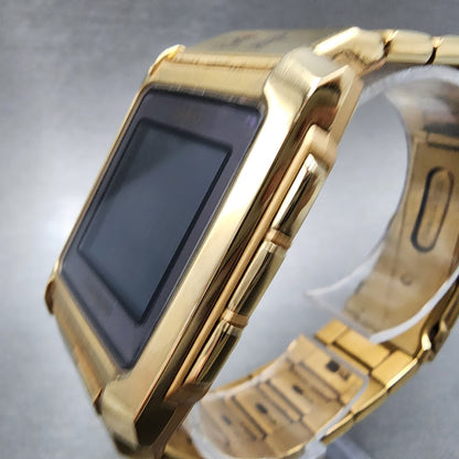 Casio IRW101 I Range Black Mic Watch Men 33mm Digital Gold Tone Rectangle Runs2