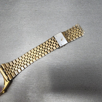 Seiko Digital Watch Men 33mm Gold Tone Alarm Chronograph A1594029 PARTS9