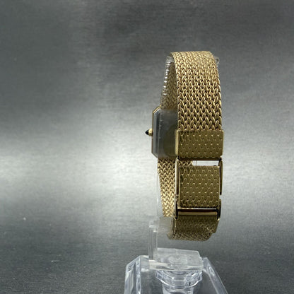 Seiko Lassale Tank Watch Women 20mm Champagne Dial Gold Tone VTG 2320-6039 PARTS8