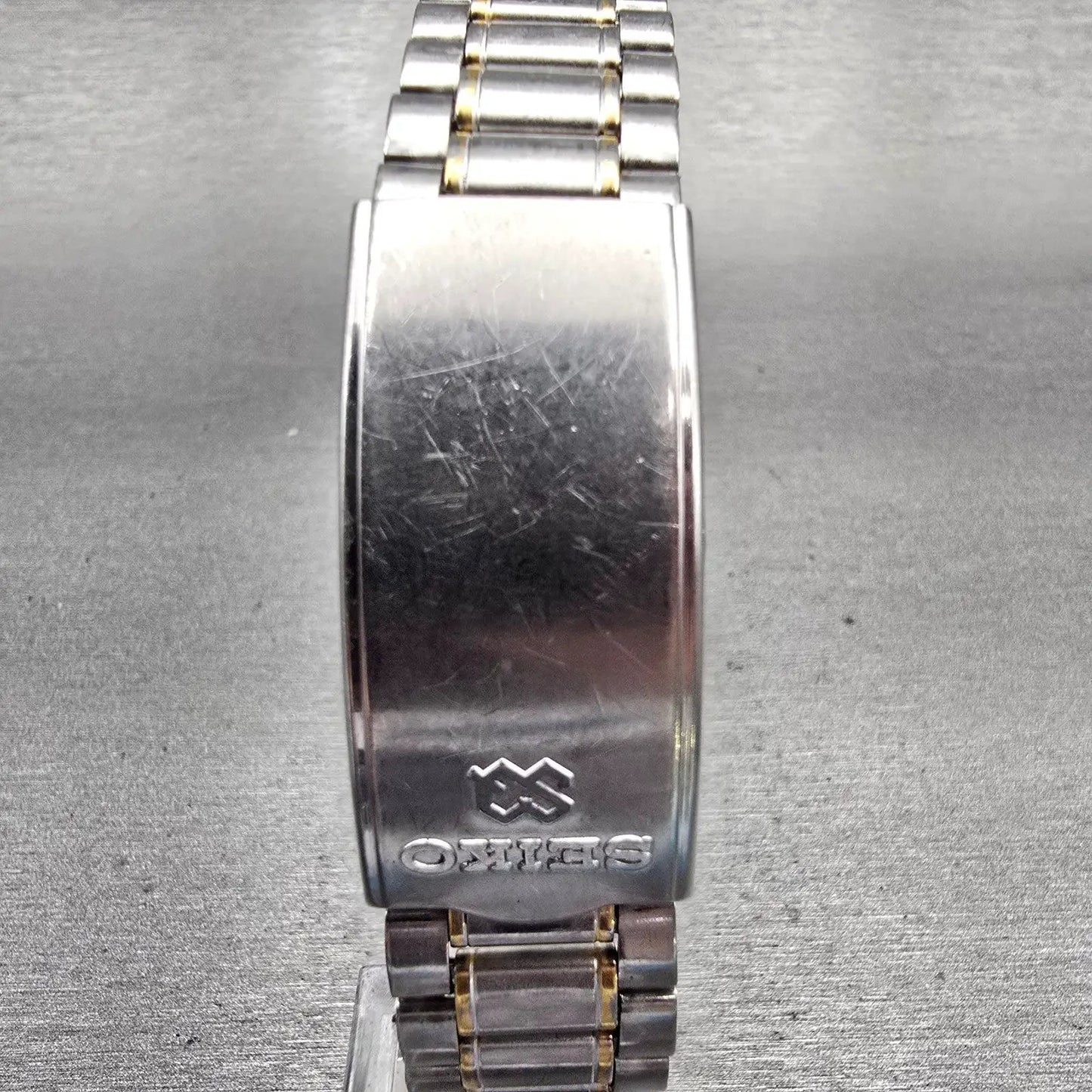 Seiko SQ Watch Men 34mm Gray Dial Two Tone Daydate Round 8123-8000 New Battery7