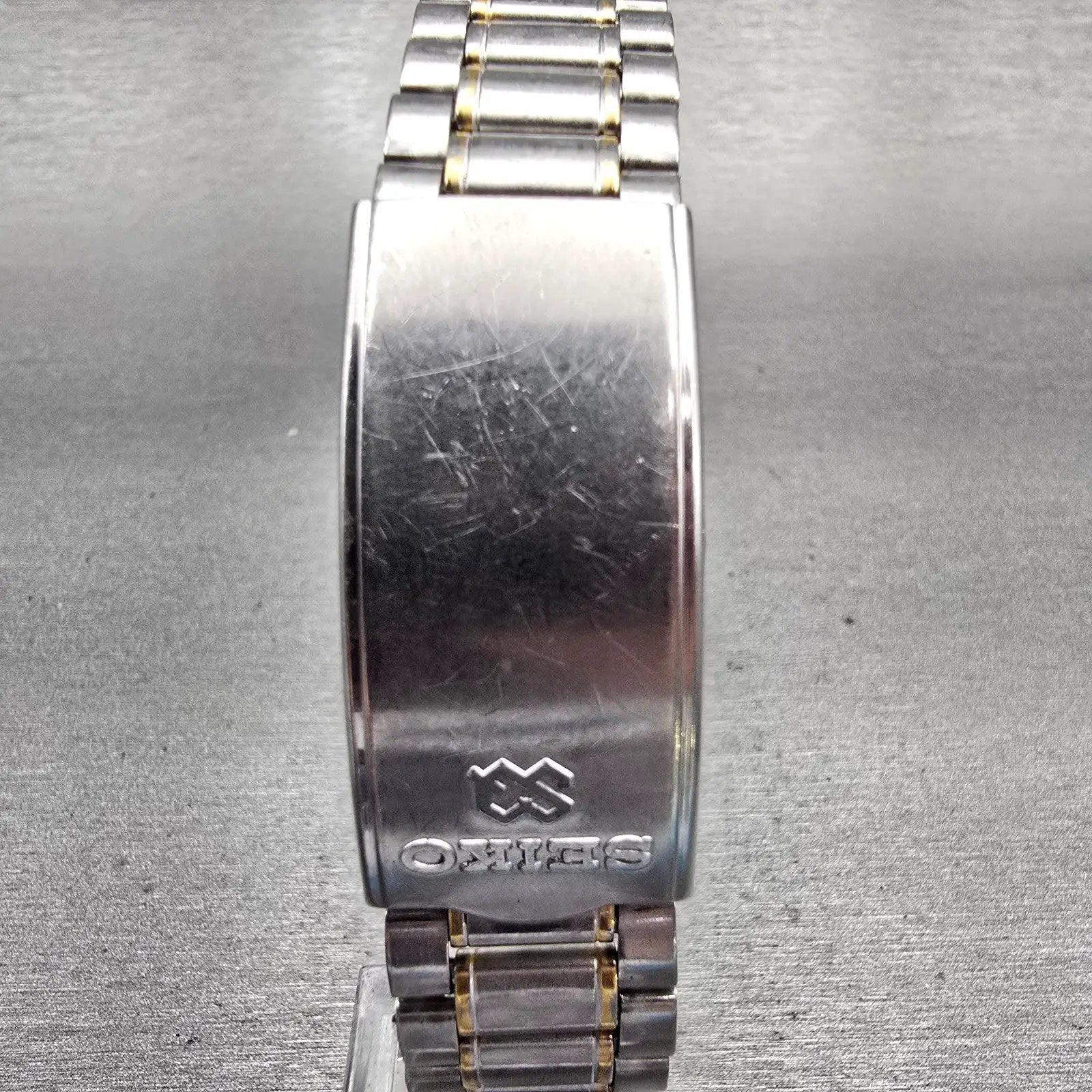 Seiko SQ Watch Men 34mm Gray Dial Two Tone Daydate Round 8123-8000 New Battery7