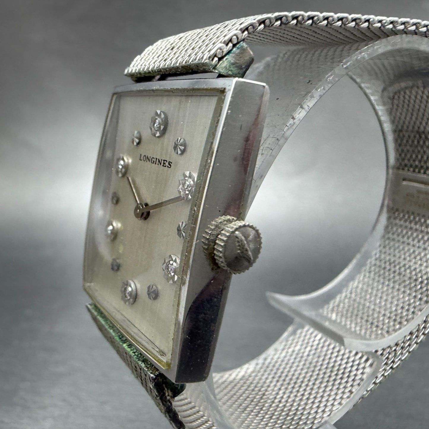 Longines Tank Watch 24mm Silver Dial 10K Gold Filled Manual Wind Runs Cal 5282
