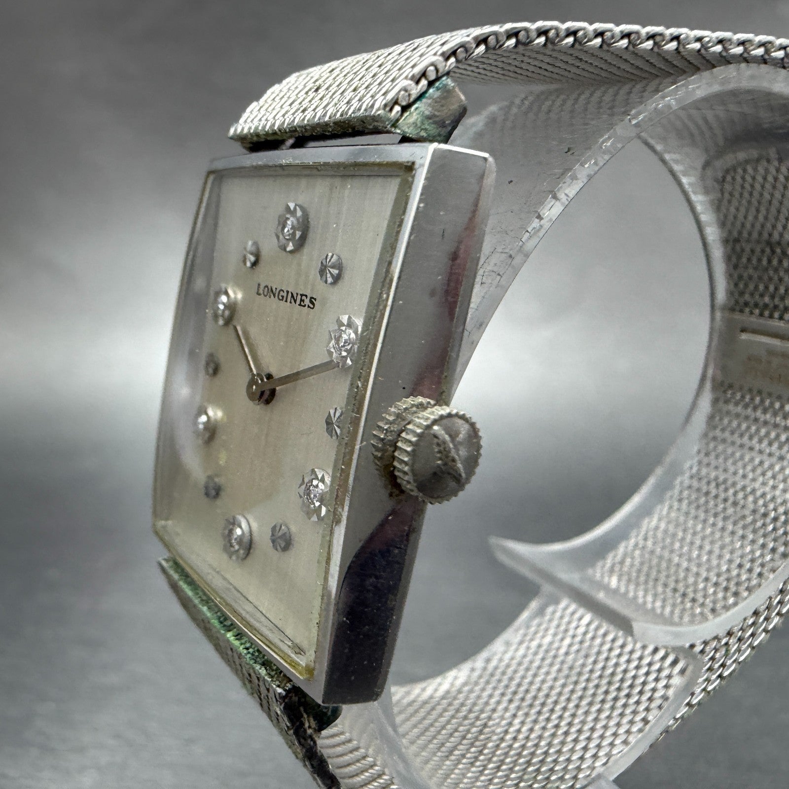 Longines Tank Watch 24mm Silver Dial 10K Gold Filled Manual Wind Runs Cal 5282