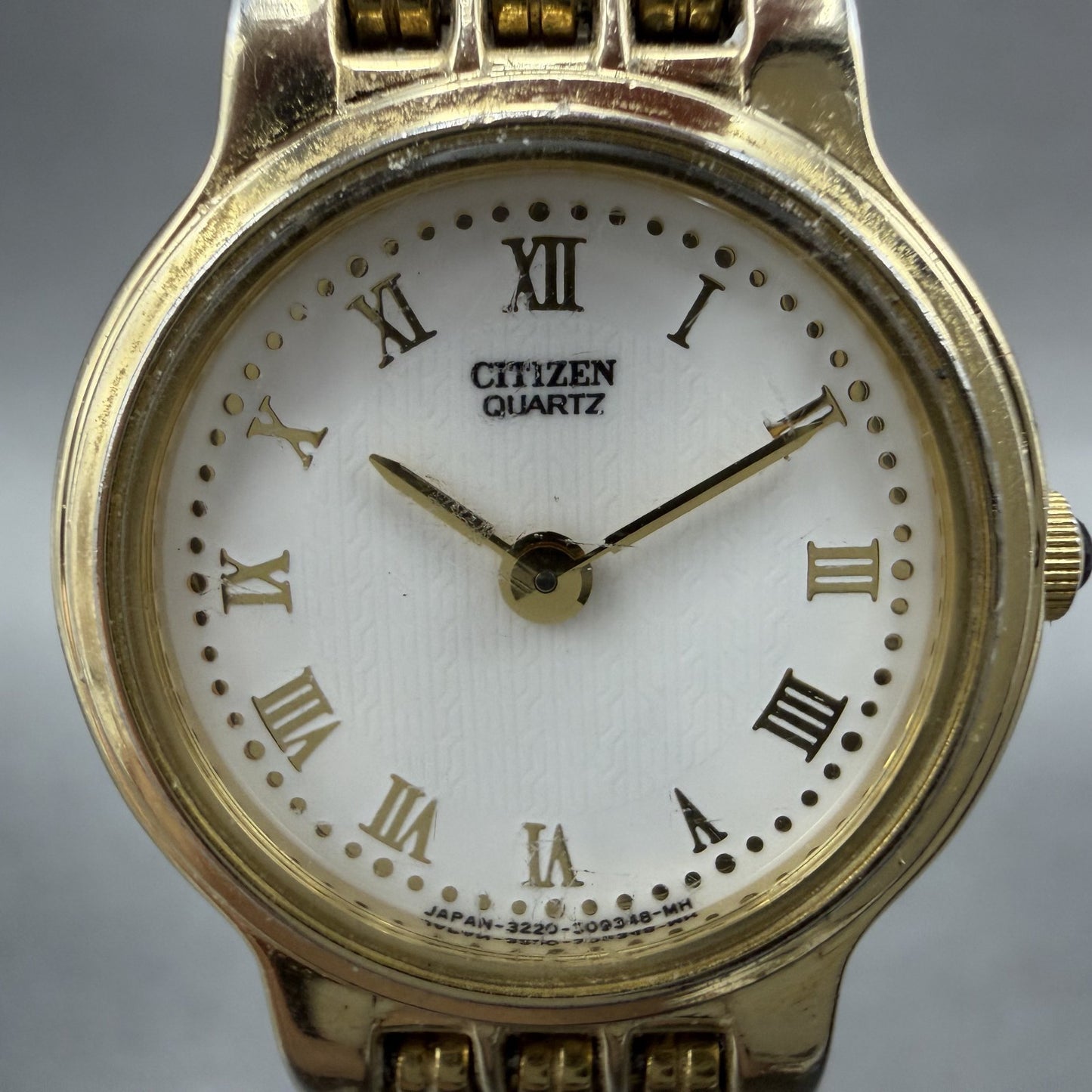 Citizen Watch Women 22mm White Dial Gold Tone Round 3220-326598 New Battery1
