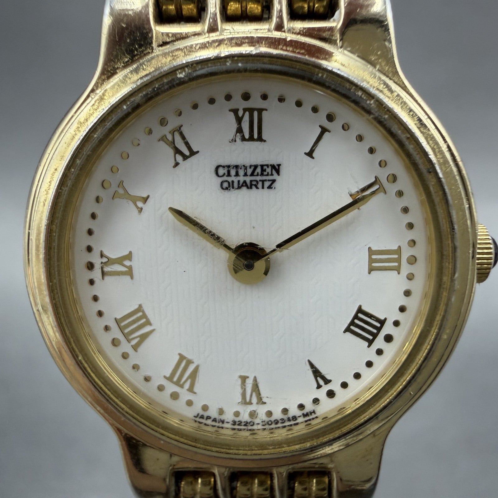 Citizen Watch Women 22mm White Dial Gold Tone Round 3220-326598 New Battery1