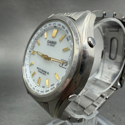 Casio Lineage Watch Men 40mm White Dial Titanium Tone Date Solar LIW-100t Runs2