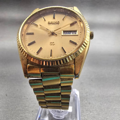 Seiko President Watch Men 35mm Gold Dial Gold Tone Daydate 6923-8080 New Battery5
