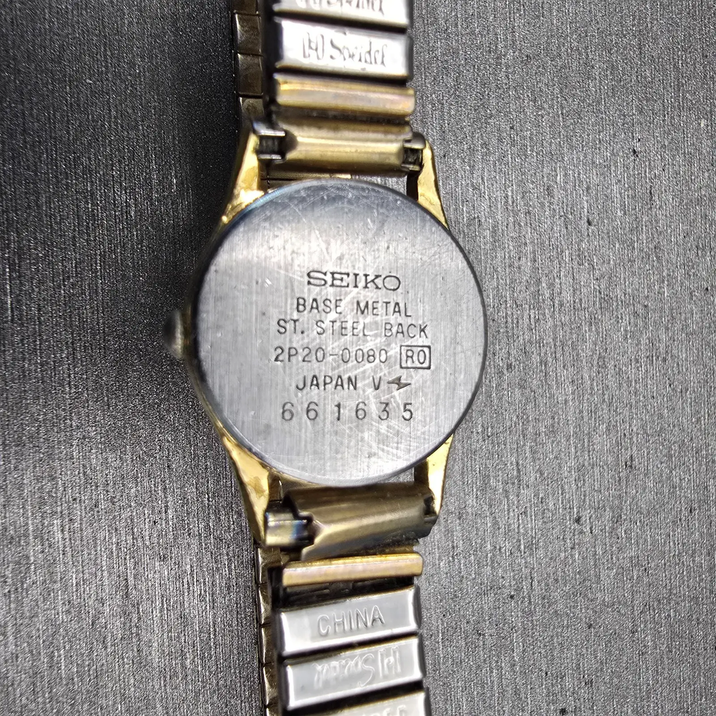 Seiko Watch Women 19mm Gold Dial Gold Tone Round 2P20-0080 New Battery Vintage10