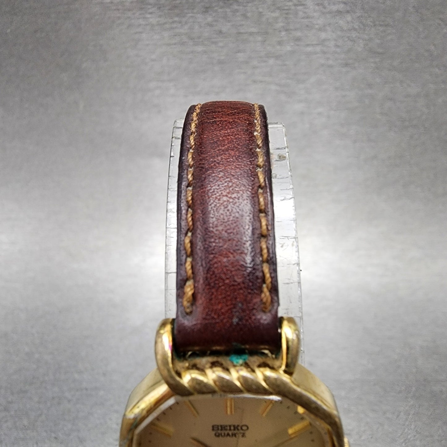 Seiko Watch Women 22mm Champagne Dial Gold Tone Octagon 34215140 New Battery4