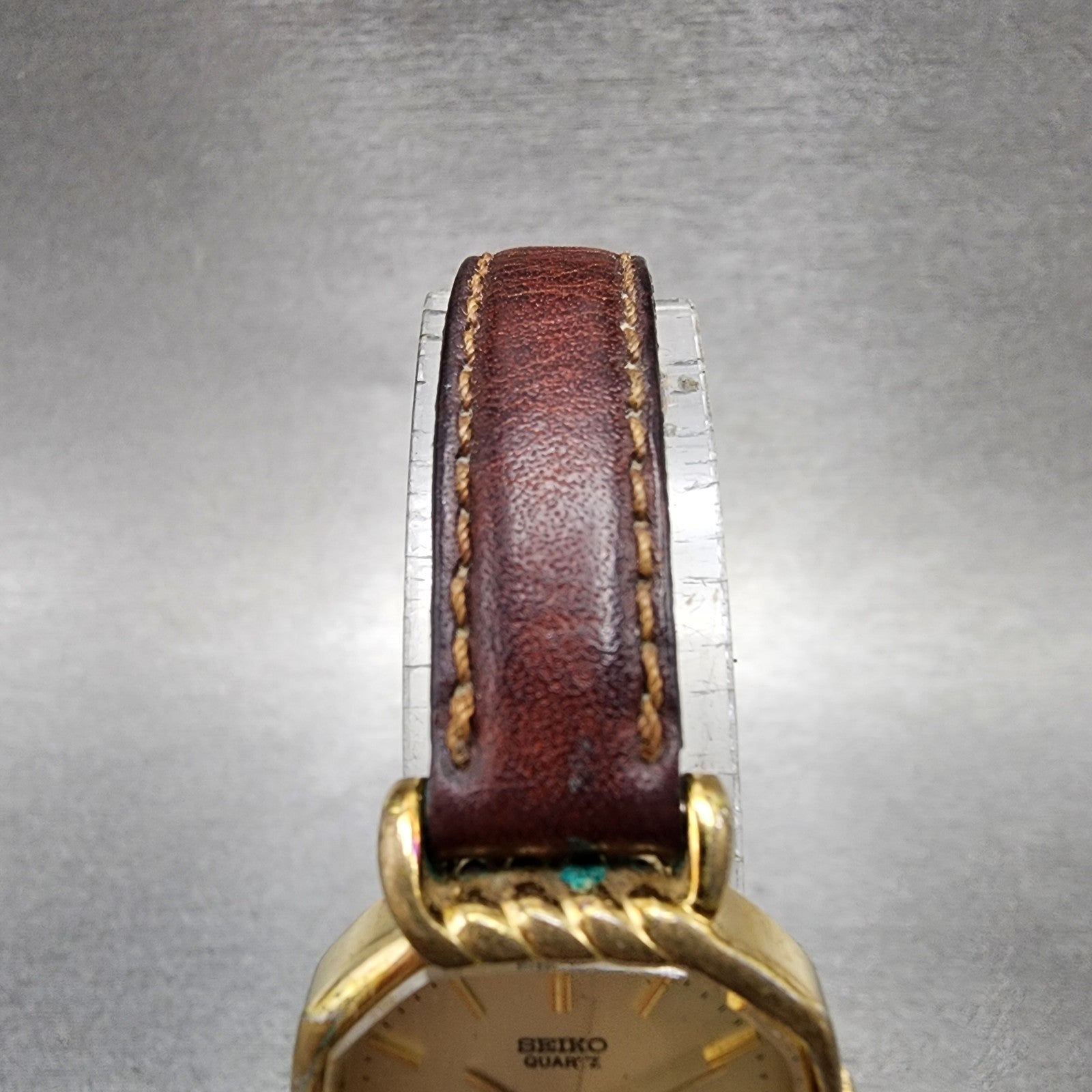 Seiko Watch Women 22mm Champagne Dial Gold Tone Octagon 34215140 New Battery4