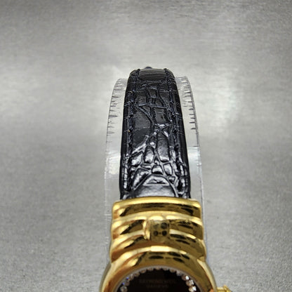 Raymond Weil Watch Women 17mm Black Dial Gold Plated Oval 3765 New Battery