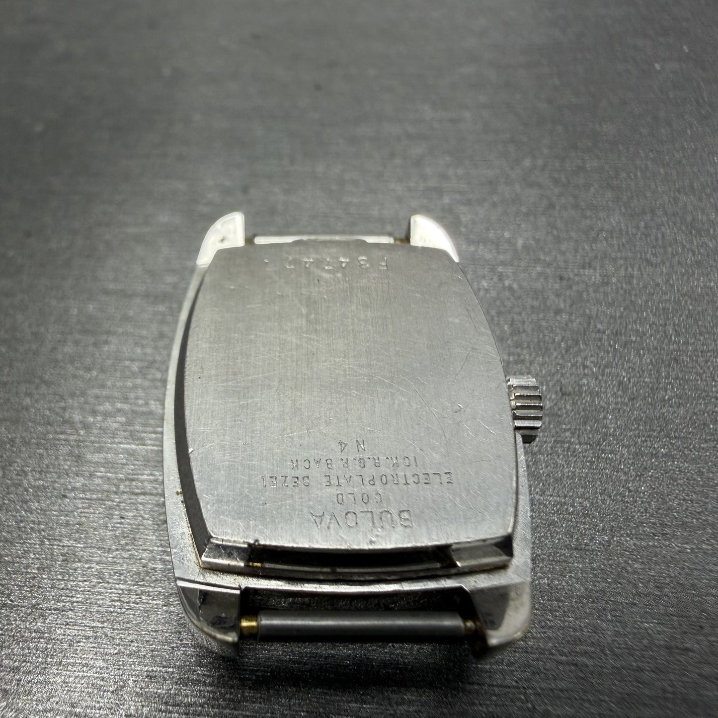 Bulova Accutron Watch Women 20mm Silver Dial White Gold Plated Tunning Fork Runs7