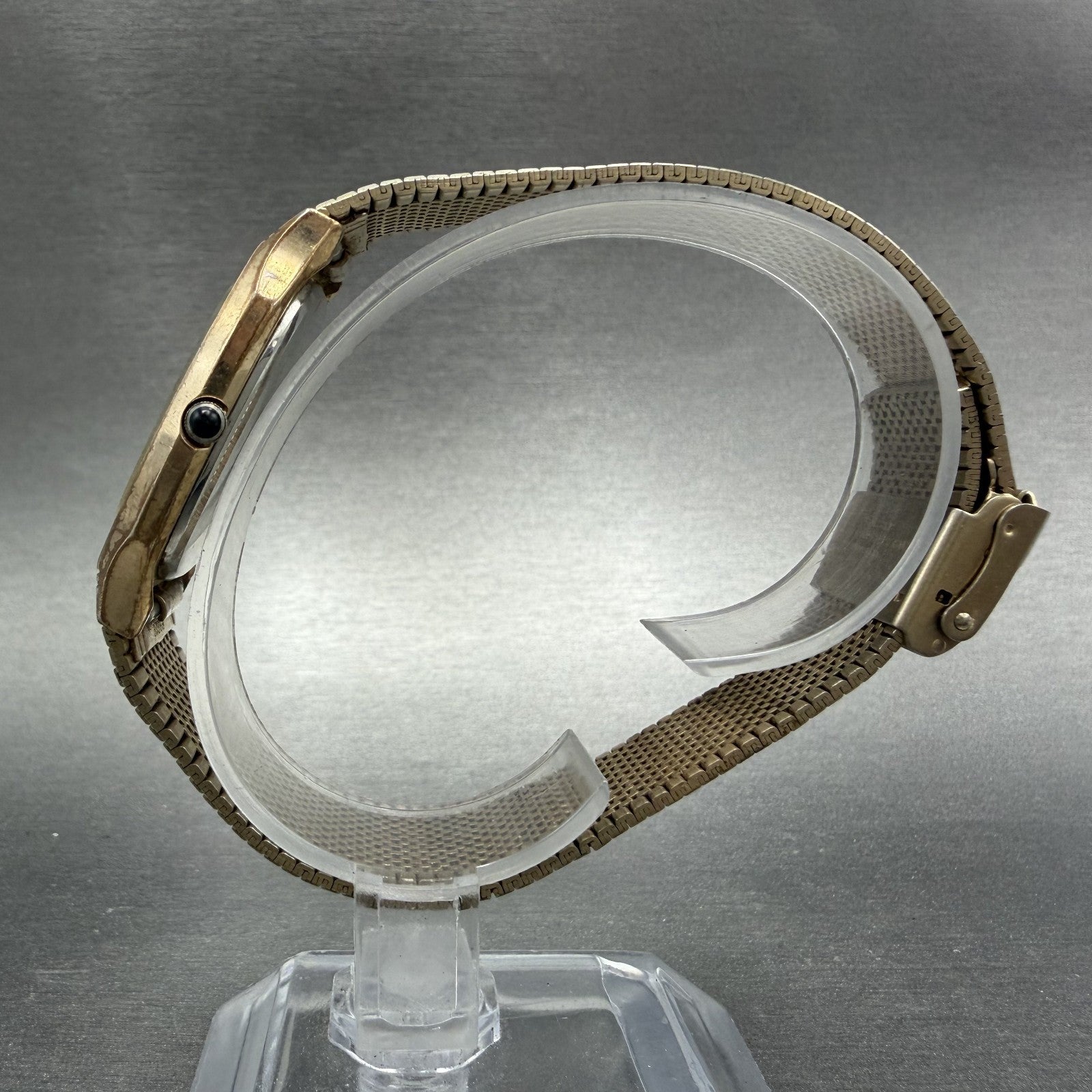 Citizen CQ Tank Watch Men 30mm Champagne Dial Gold Tone Rectangle New Batt VTG6