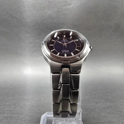 Citizen Eco-Drive Attesa Watch Women 25mm Blue Dial Gray Tone Date Round Runs6