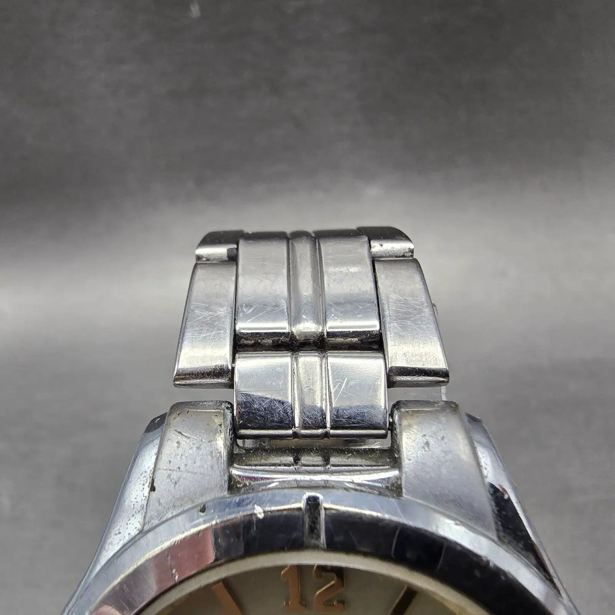 Seiko Alba Solar Watch Men 36mm Champagne Dial Silver Tone Date V145-0BE0 Runs4