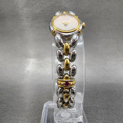 Seiko Tisse Watch Women 16mm White Dial Two Tone Round 1E200780 New Battery5