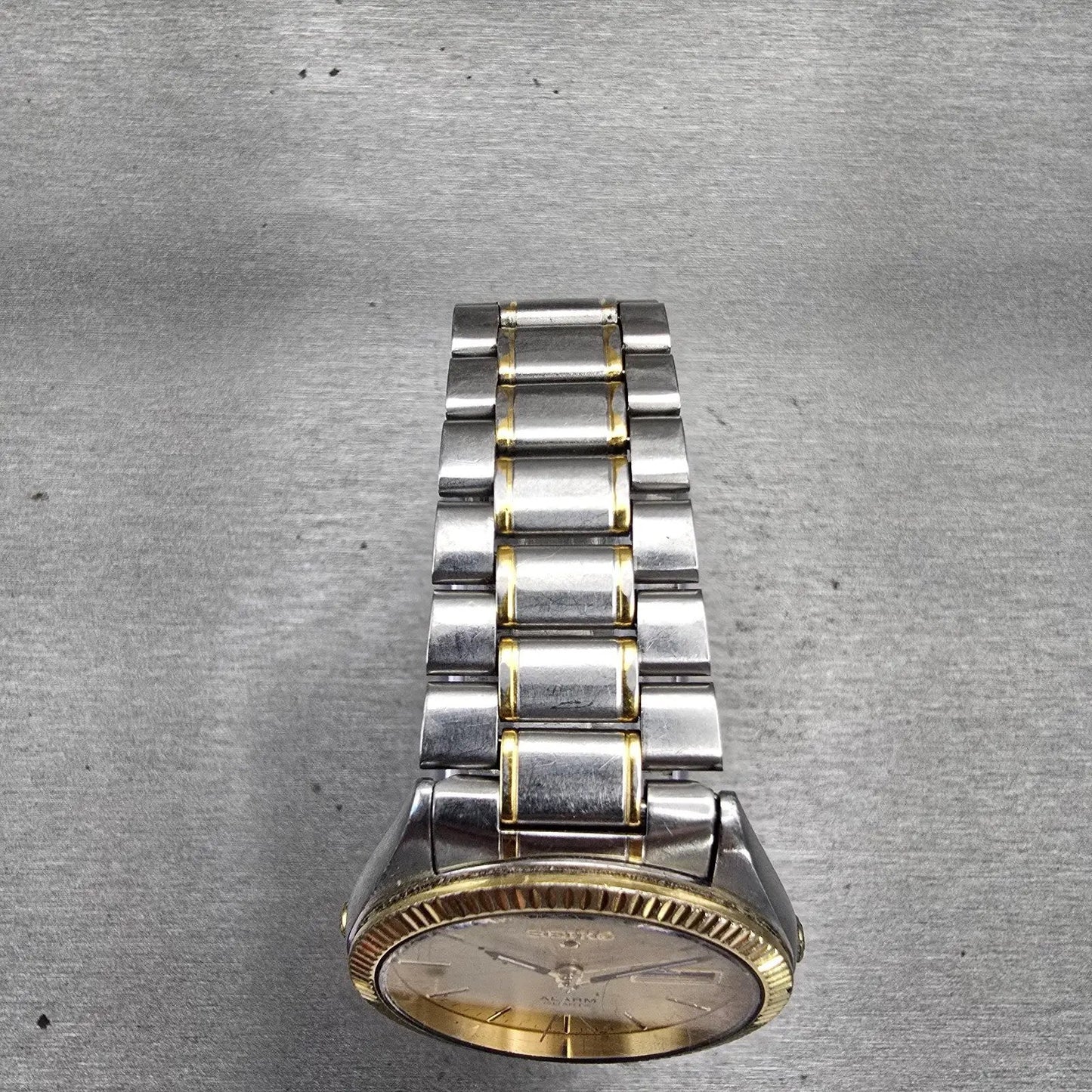 Seiko President Watch Men 35mm Gold Dial Daydate Alarm 5C23-7009 New Battery VTG4