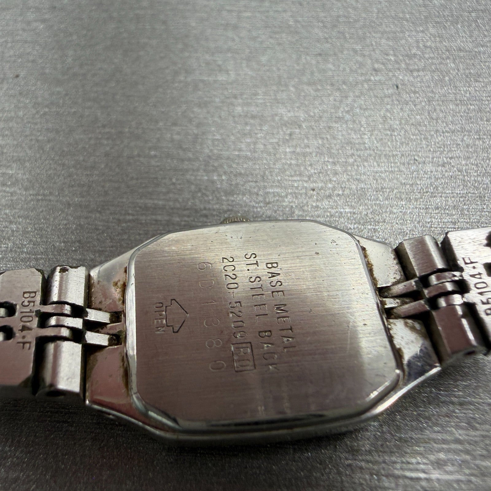 Seiko Watch Women 16mm Silver Dial Two Tone Octagon 2C20-5209 New Battery VTG 479