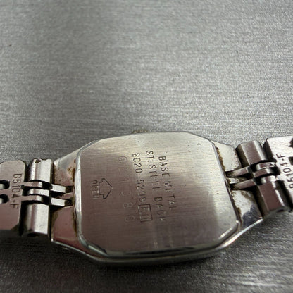 Seiko Watch Women 16mm Silver Dial Two Tone Octagon 2C20-5209 New Battery VTG 479
