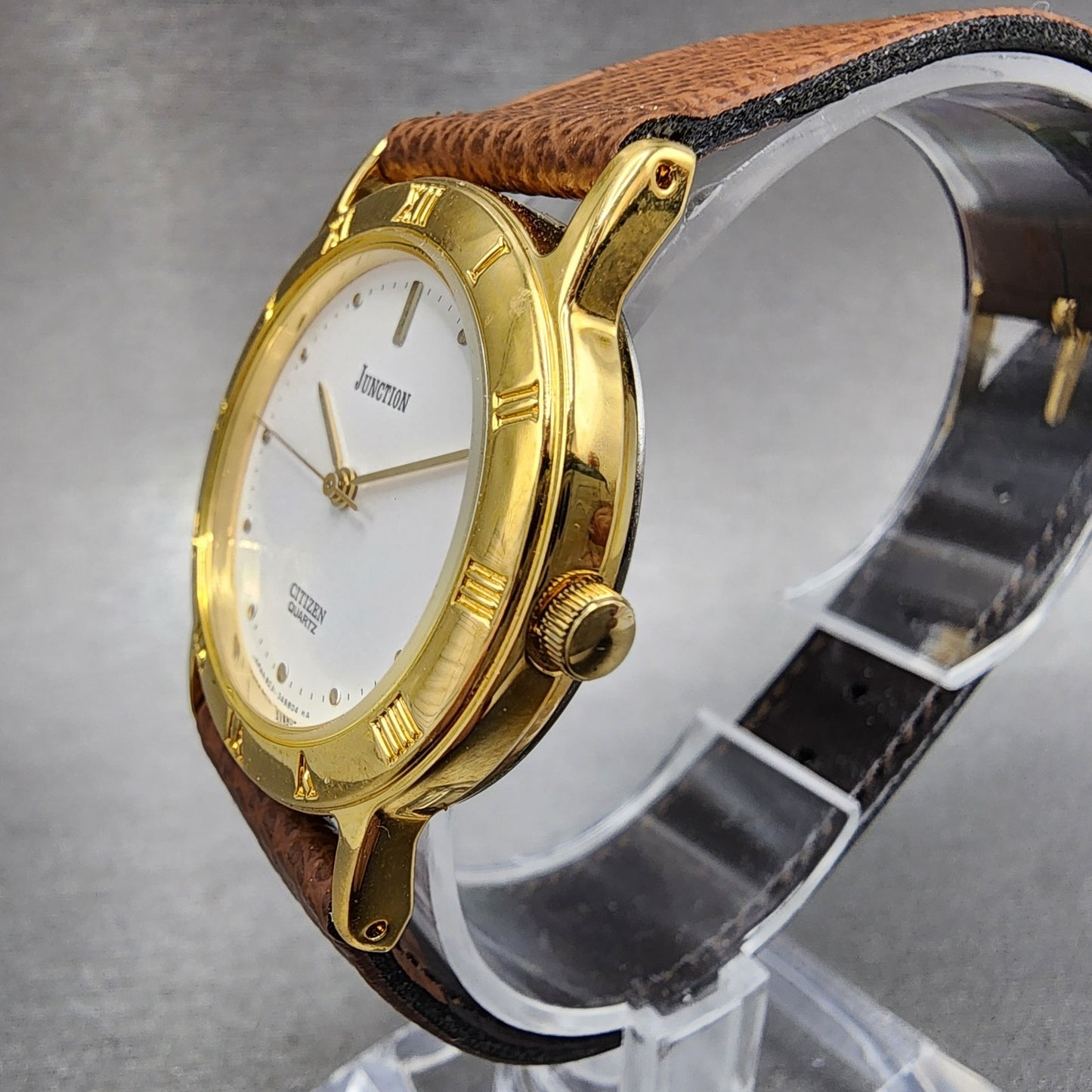 Citizen Junction Watch Women 31mm White Dial Gold Tone Round 6031343468 New Bat2
