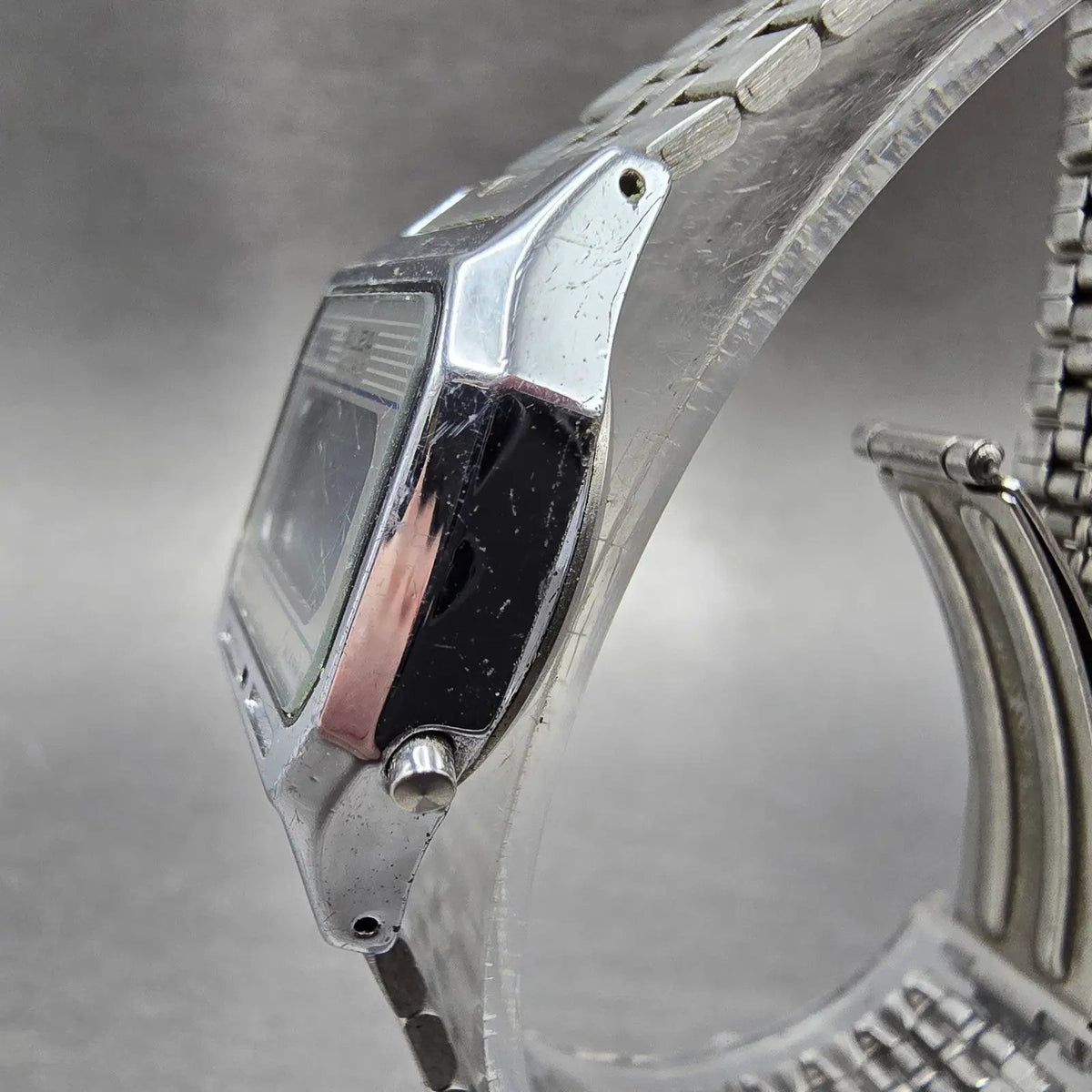 Seiko ALBA Digital Watch Women 24mm Digital Silver Timer Alarm Octagon New Batt2